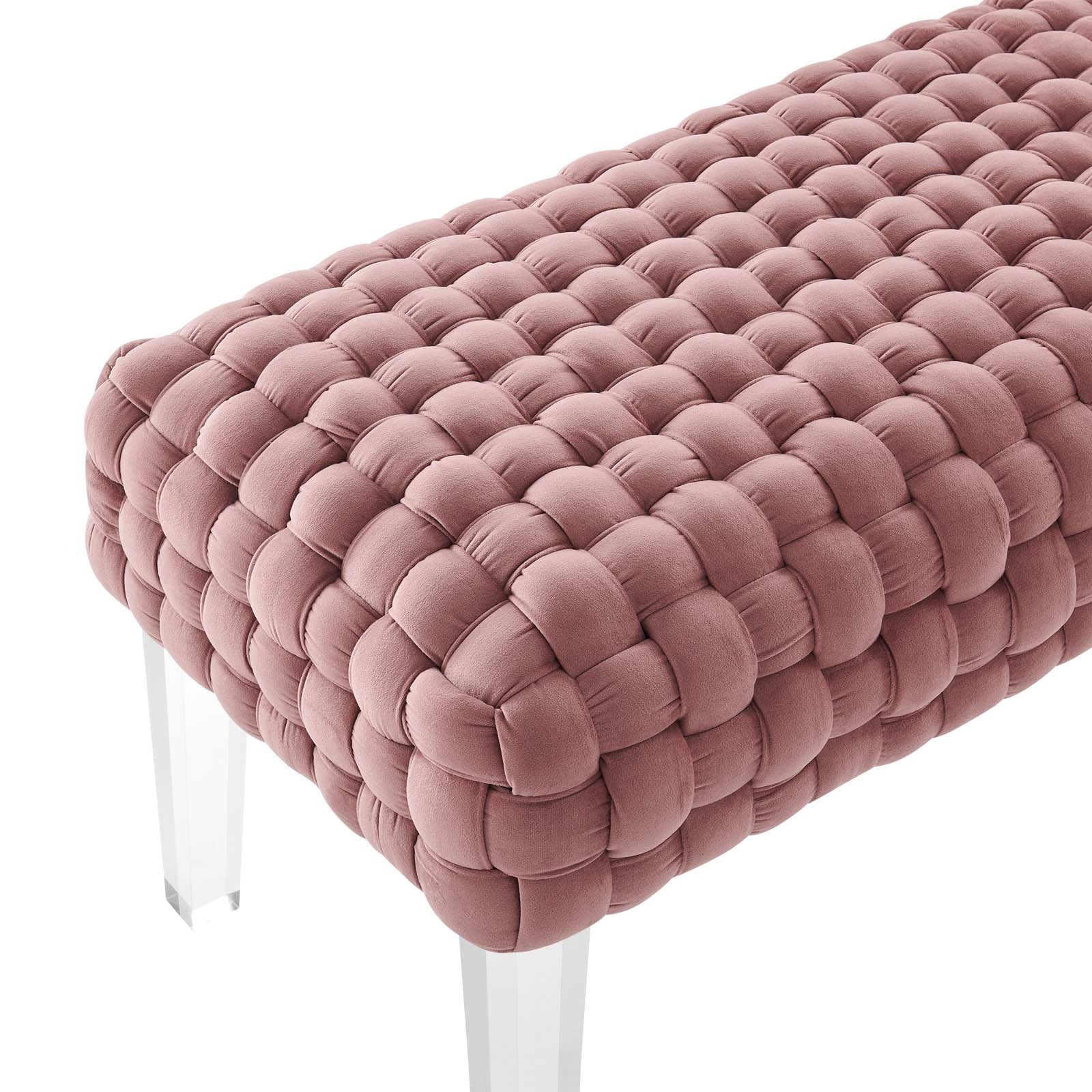 Modway Ottomans & Stools - Prologue Woven Performance Velvet Ottoman Dusty Rose