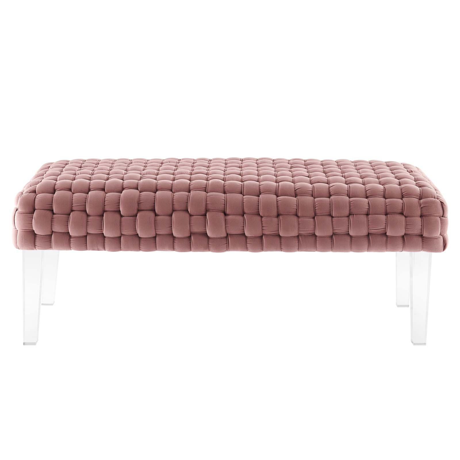 Modway Ottomans & Stools - Prologue Woven Performance Velvet Ottoman Dusty Rose