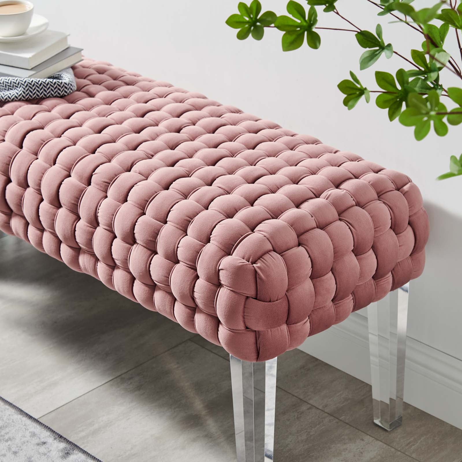 Dusty on sale pink ottoman