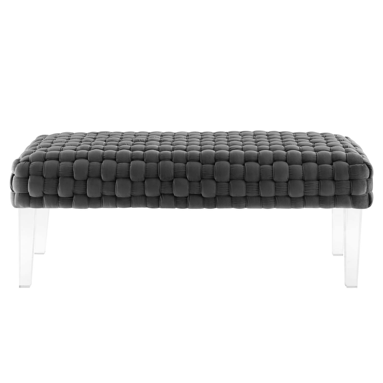Modway Ottomans & Stools - Prologue Woven Performance Velvet Ottoman Gray
