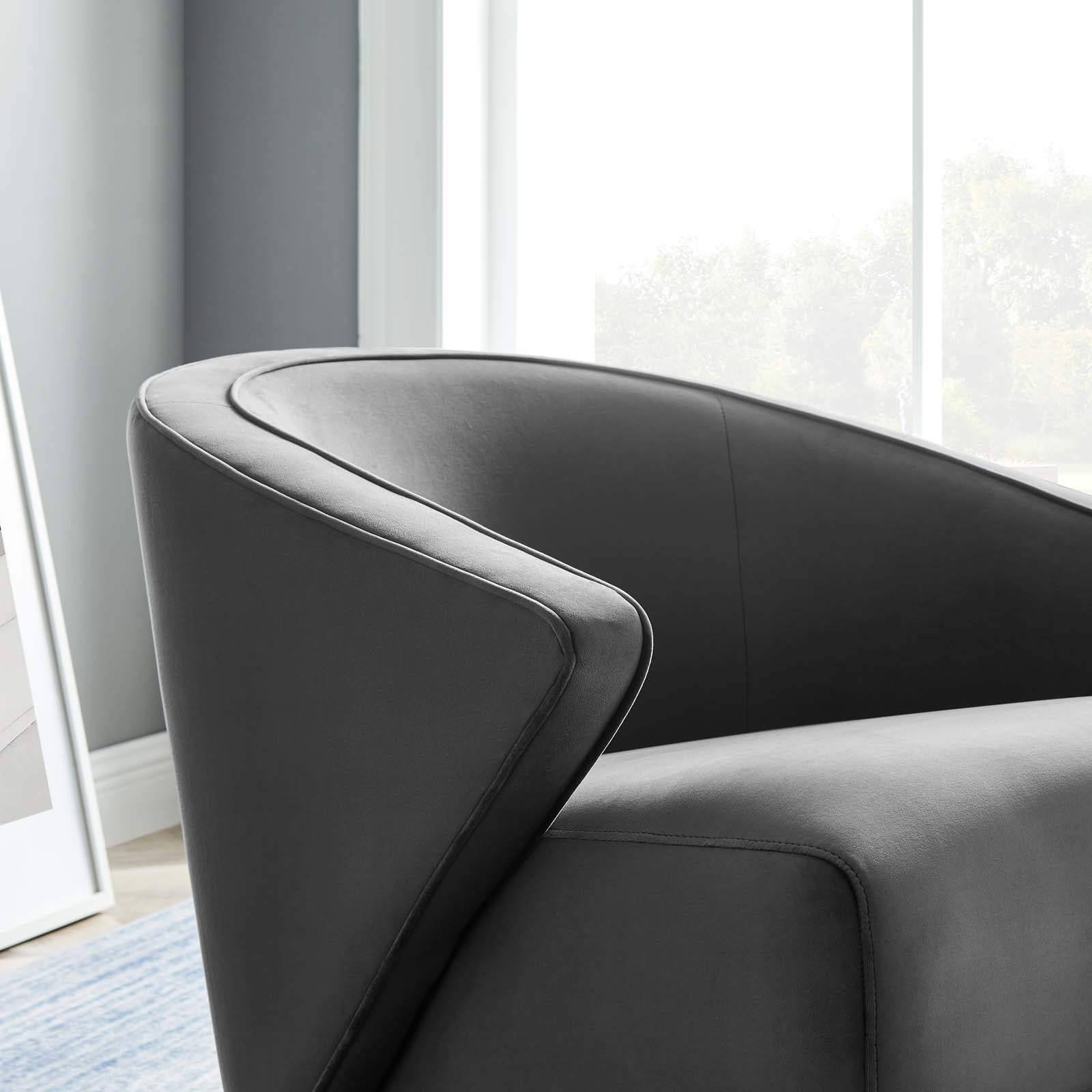 Modway Accent Chairs - Odyssey Performance Velvet Armchair Gray