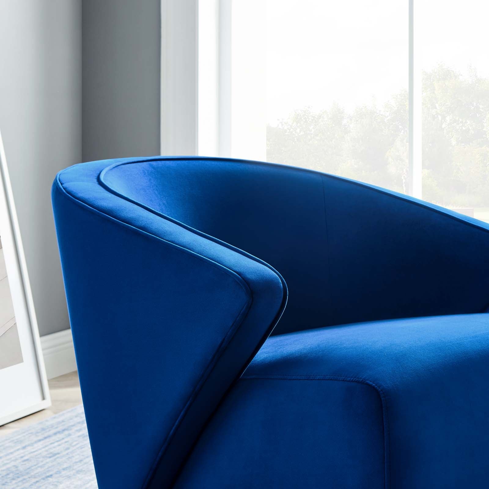 Modway Accent Chairs - Odyssey Performance Velvet Armchair Navy