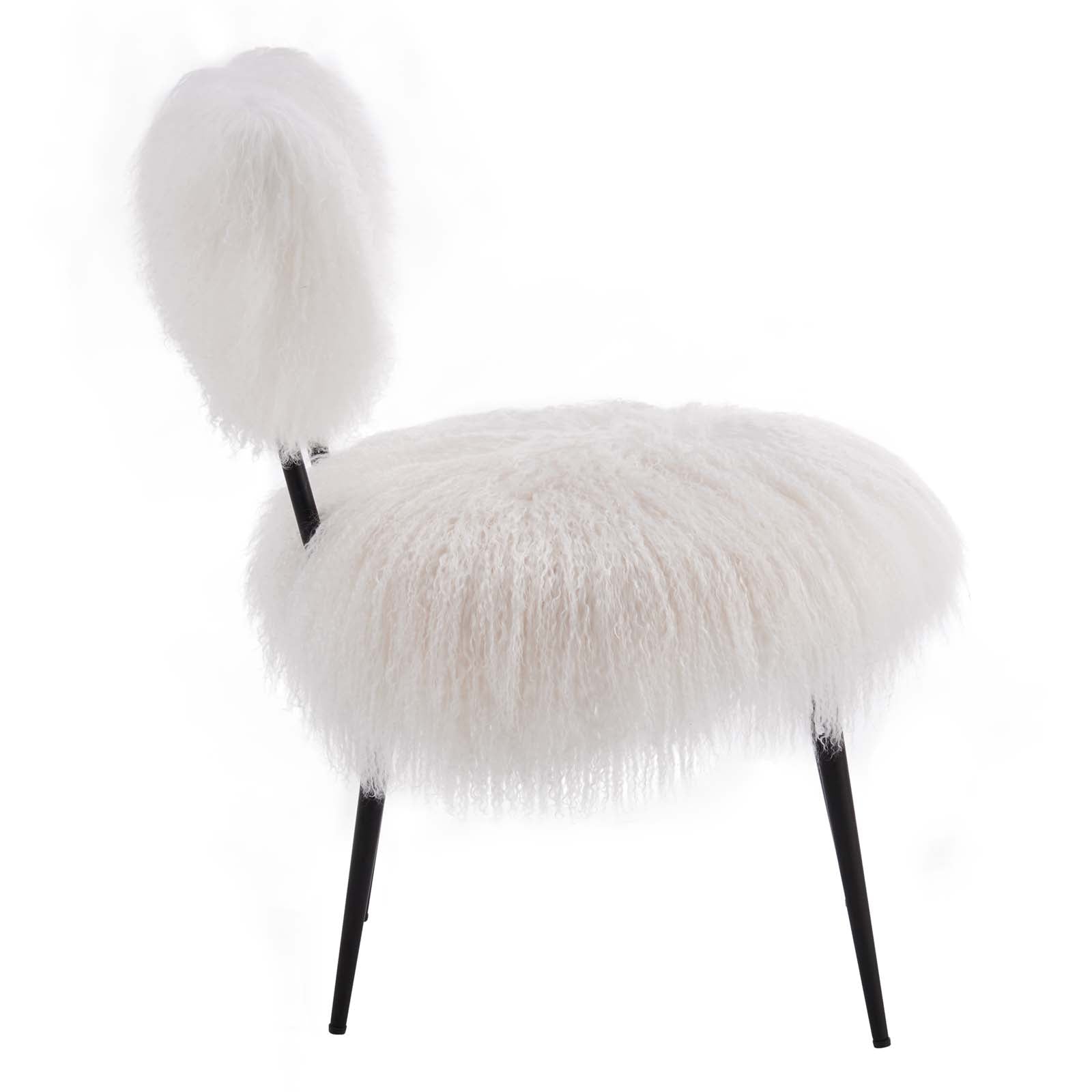 Modway Accent Chairs - Skylar Sheepskin Chair White