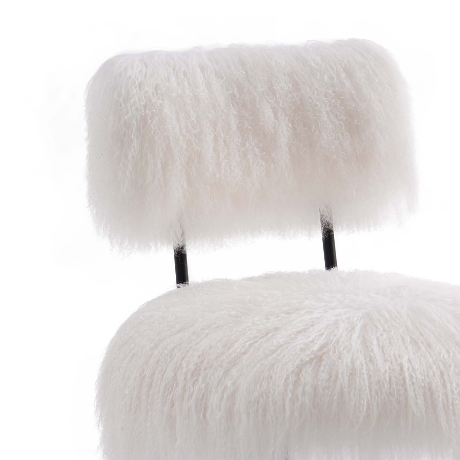 Modway Accent Chairs - Skylar Sheepskin Chair White