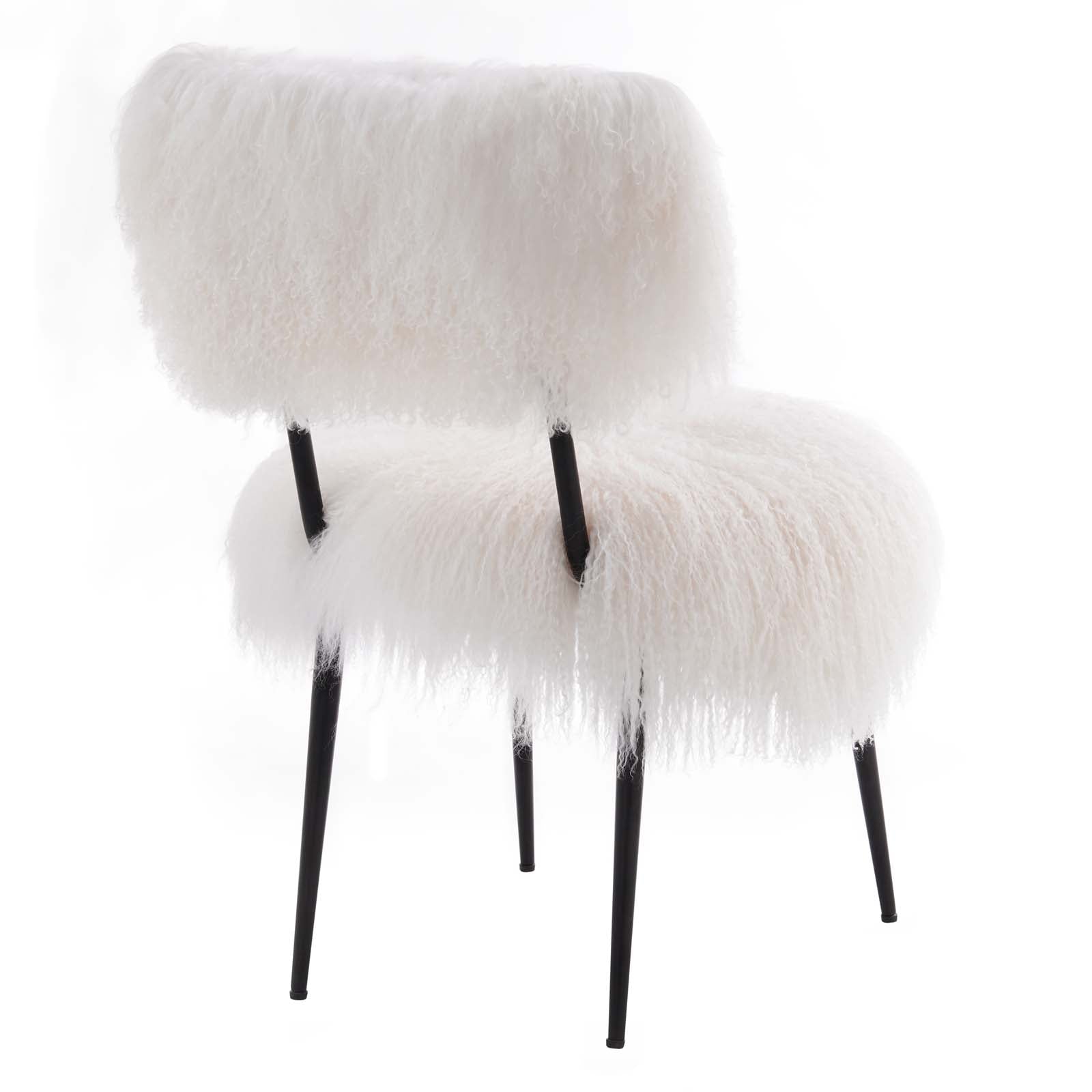 Modway Accent Chairs - Skylar Sheepskin Chair White