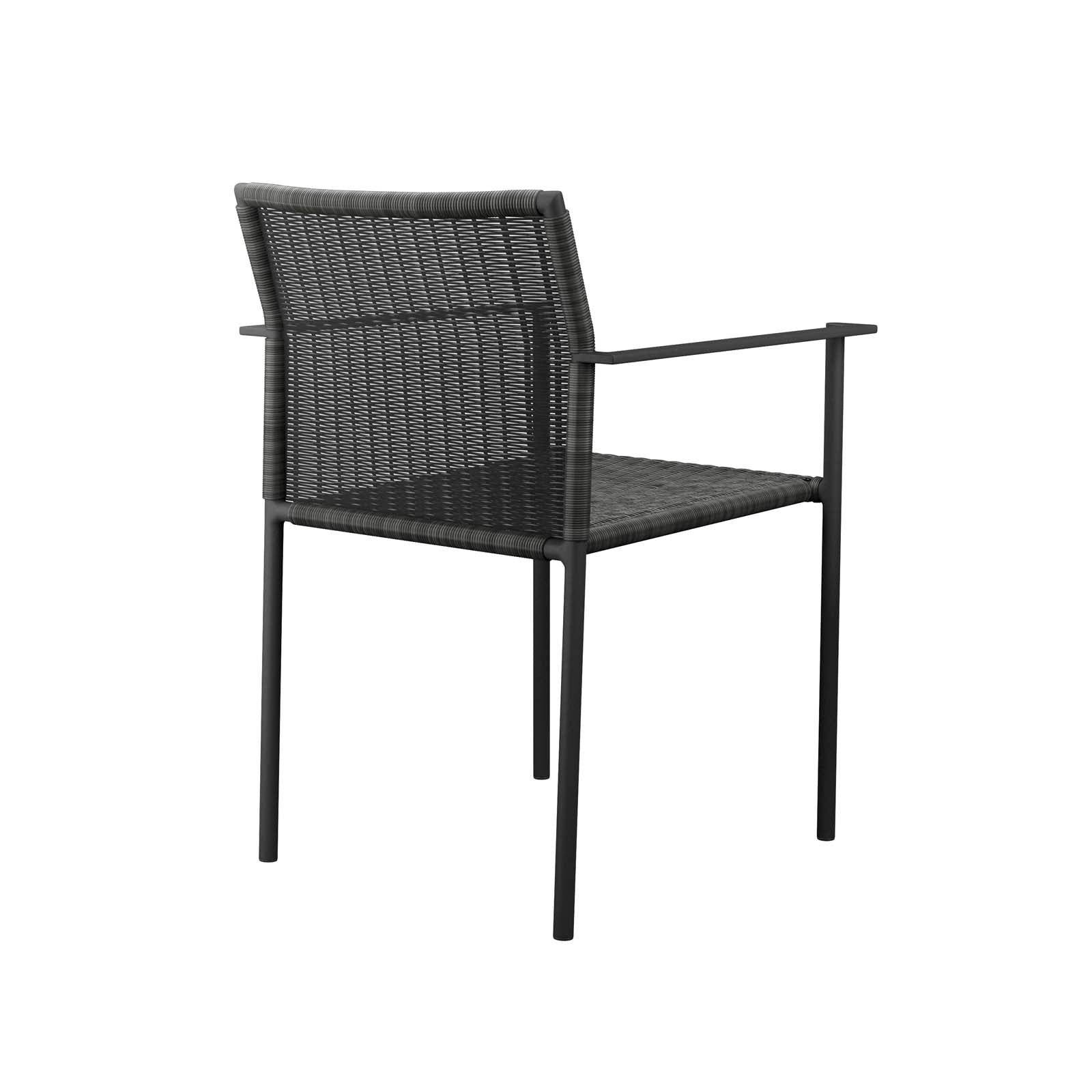 Modway Outdoor Dining Chairs - Lagoon Outdoor Patio Dining Armchairs Set of 2 Charcoal