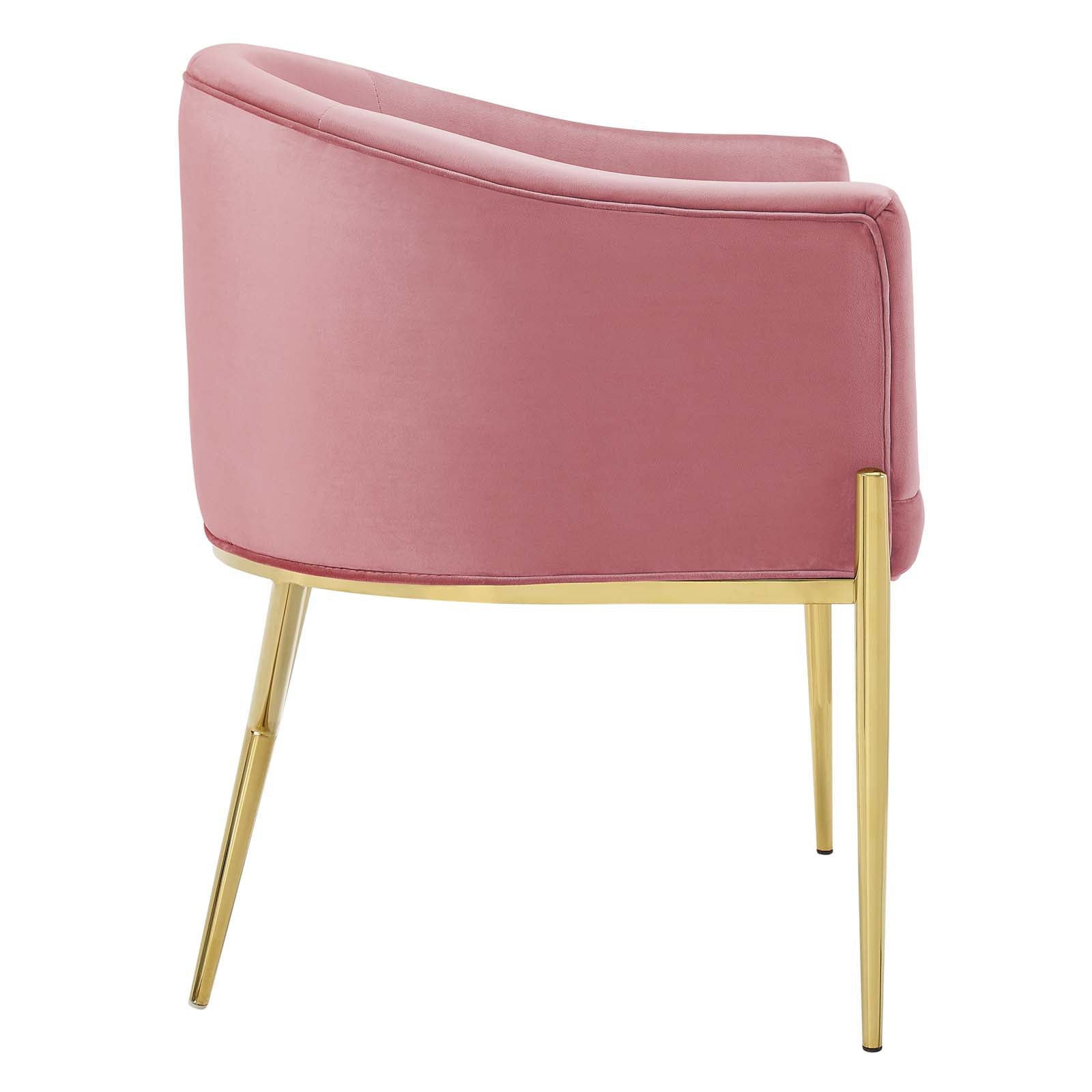 Modway Dining Chairs - Savour Accent Dining Armchair Performance Velvet Dusty Rose (Set of 2)