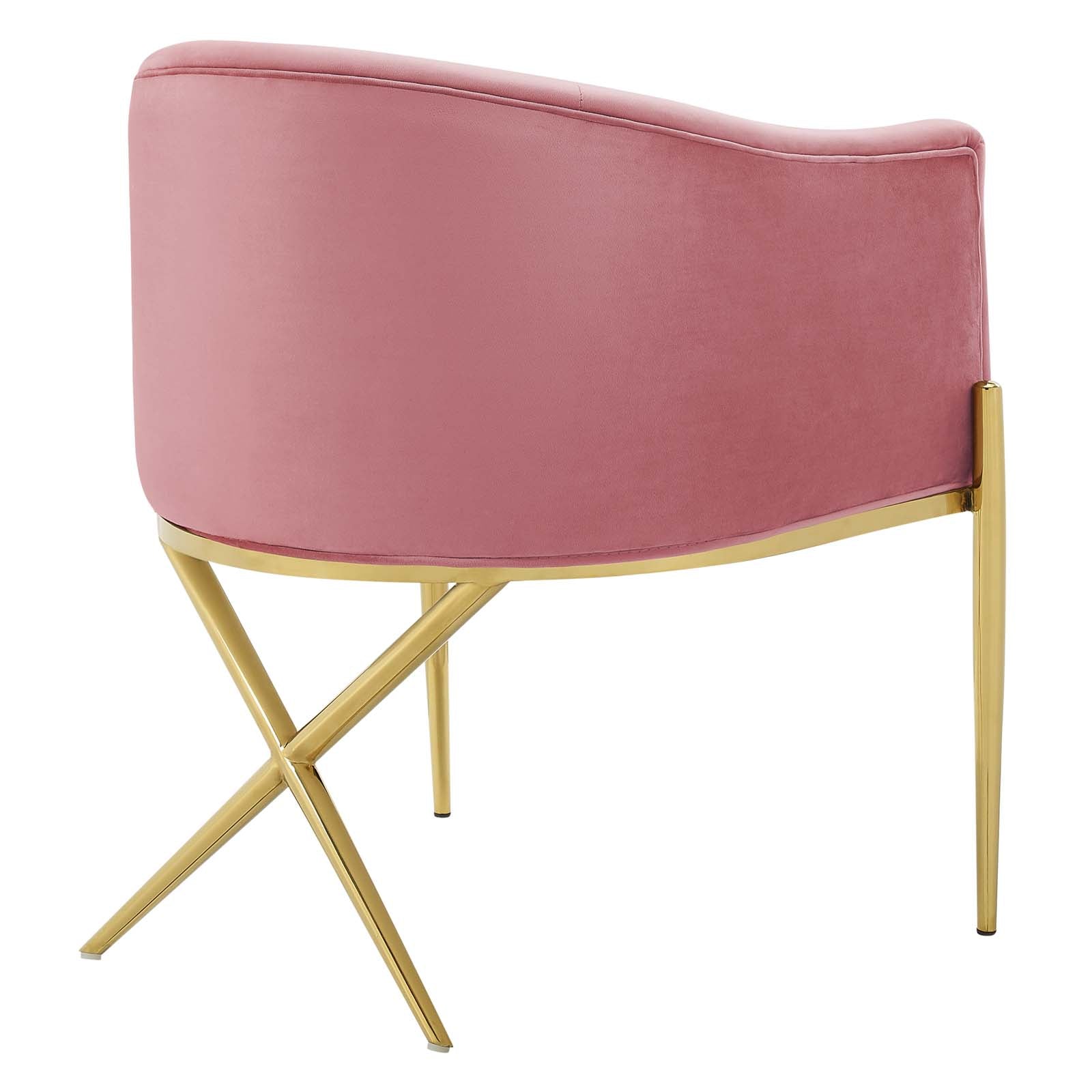 Modway Dining Chairs - Savour Accent Dining Armchair Performance Velvet Dusty Rose (Set of 2)