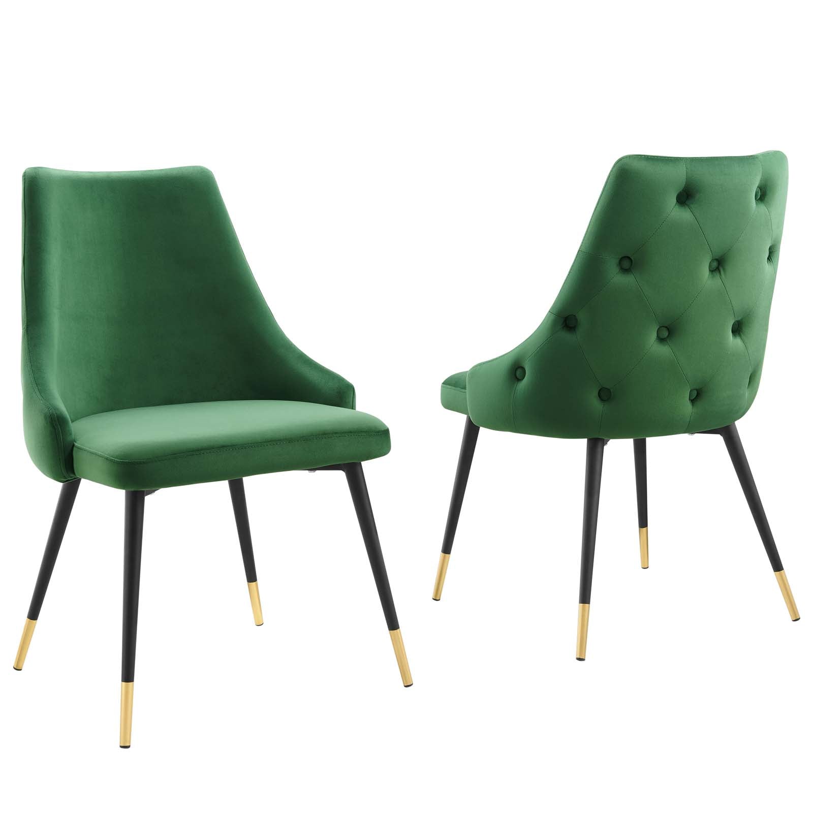 Modway Dining Chairs - Adorn Dining Side Chair Performance Velvet ( Set of 2 ) Emerald