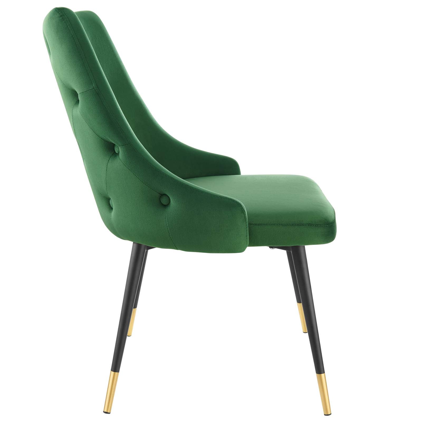 Modway Dining Chairs - Adorn Dining Side Chair Performance Velvet ( Set of 2 ) Emerald