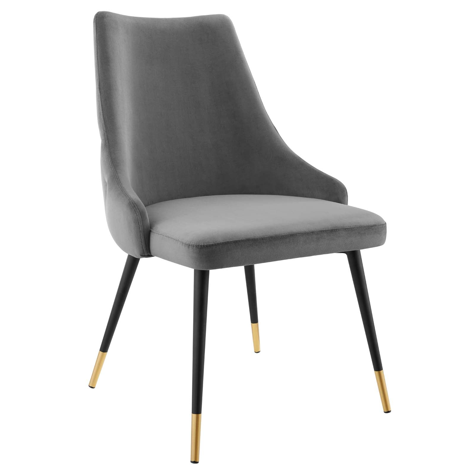Modway Dining Chairs - Adorn Dining Side Chair Performance Velvet Gray (Set of 2)