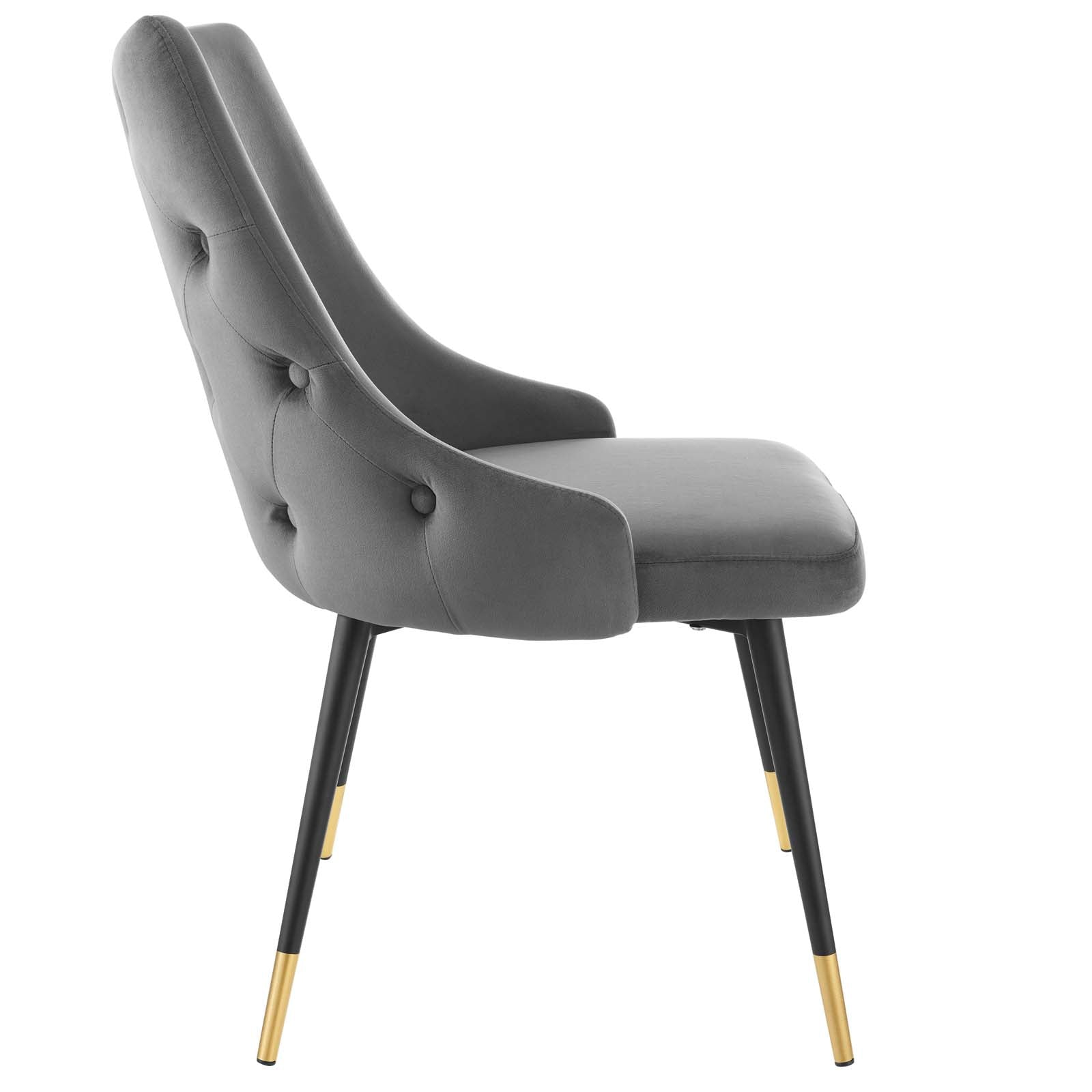 Modway Dining Chairs - Adorn Dining Side Chair Performance Velvet Gray (Set of 2)