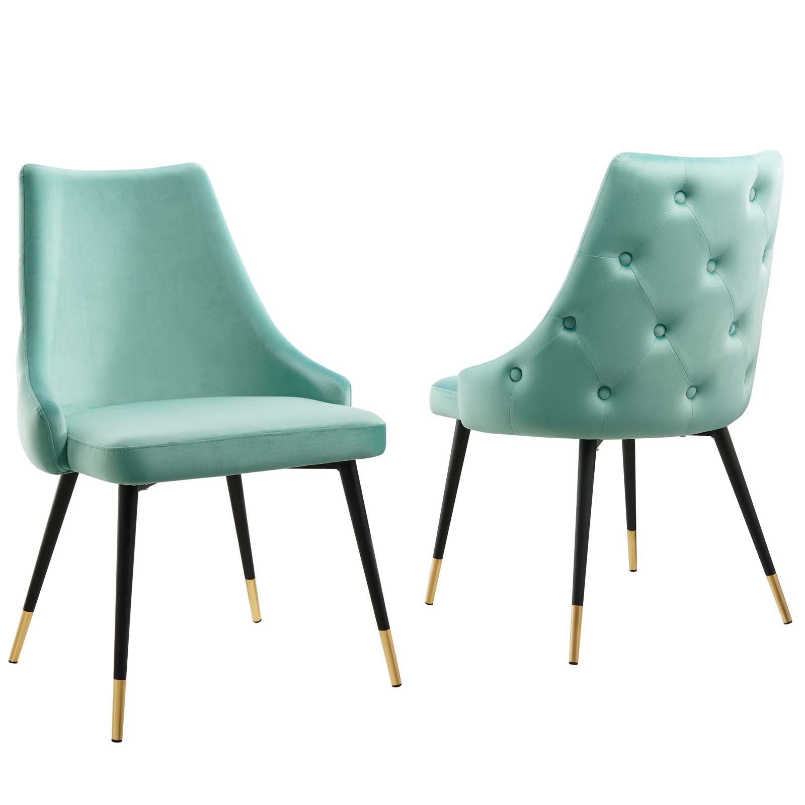 Modway Dining Chairs - Adorn Dining Side Chair Performance Velvet Mint (Set of 2)