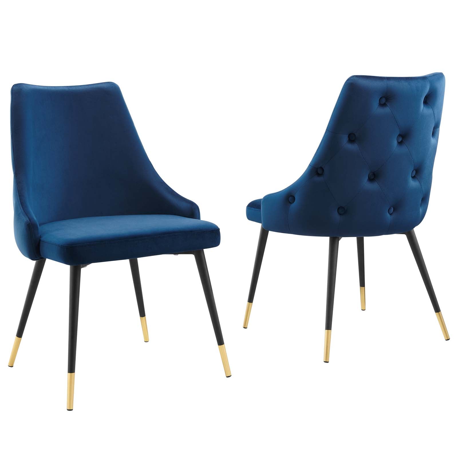 Modway Dining Chairs - Adorn Dining Side Chair Performance Velvet Set of 2 Navy