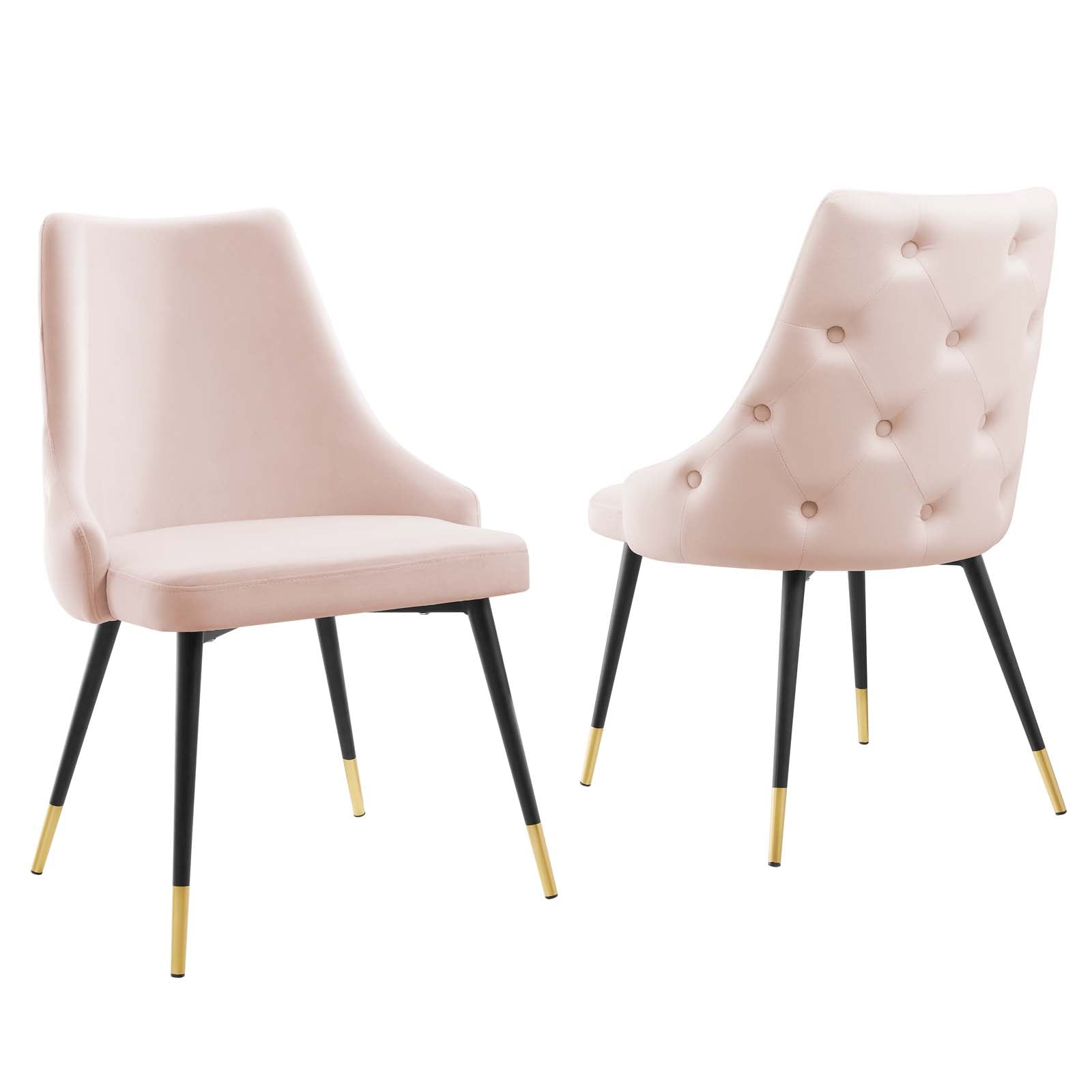 Modway Dining Chairs - Adorn Dining Side Chair Performance Velvet Pink (Set of 2)