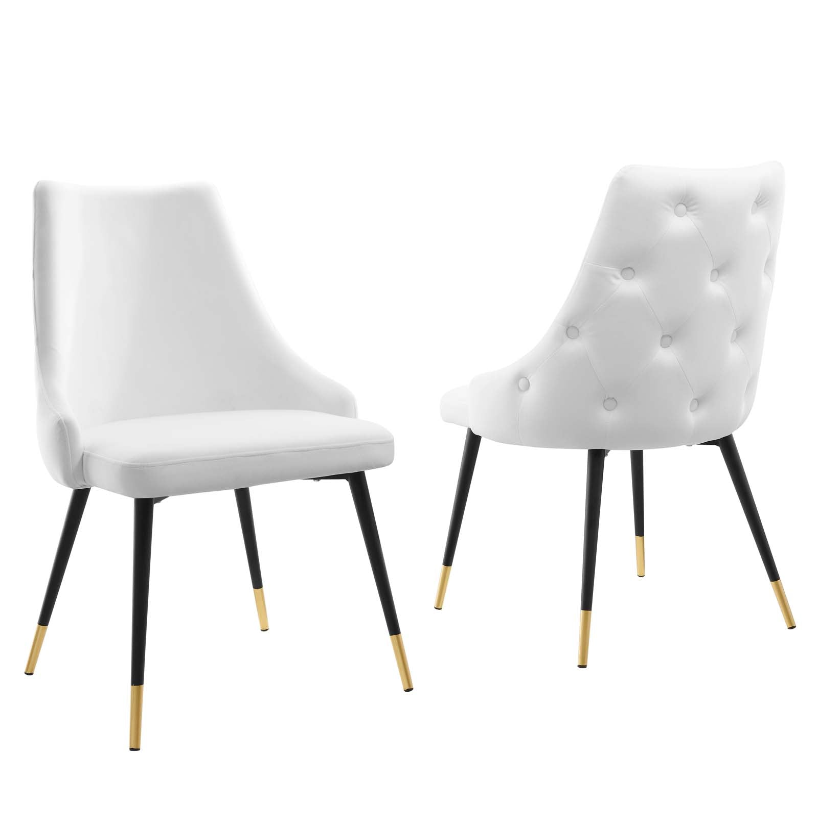 Modway Dining Chairs - Adorn Dining Side Chair Performance Velvet White (Set of 2)