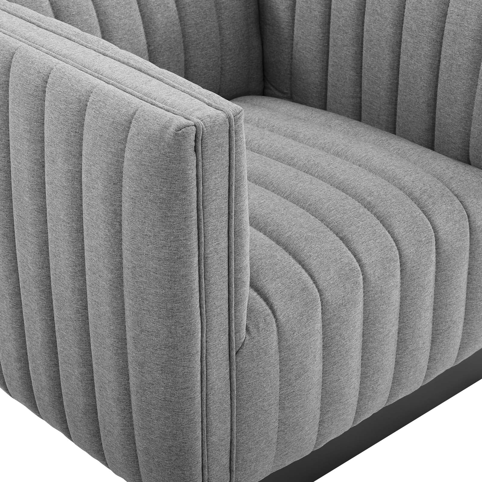 Modway Living Room Sets - Conjure Tufted Armchair Upholstered Fabric ( Set of 2 ) Light Gray