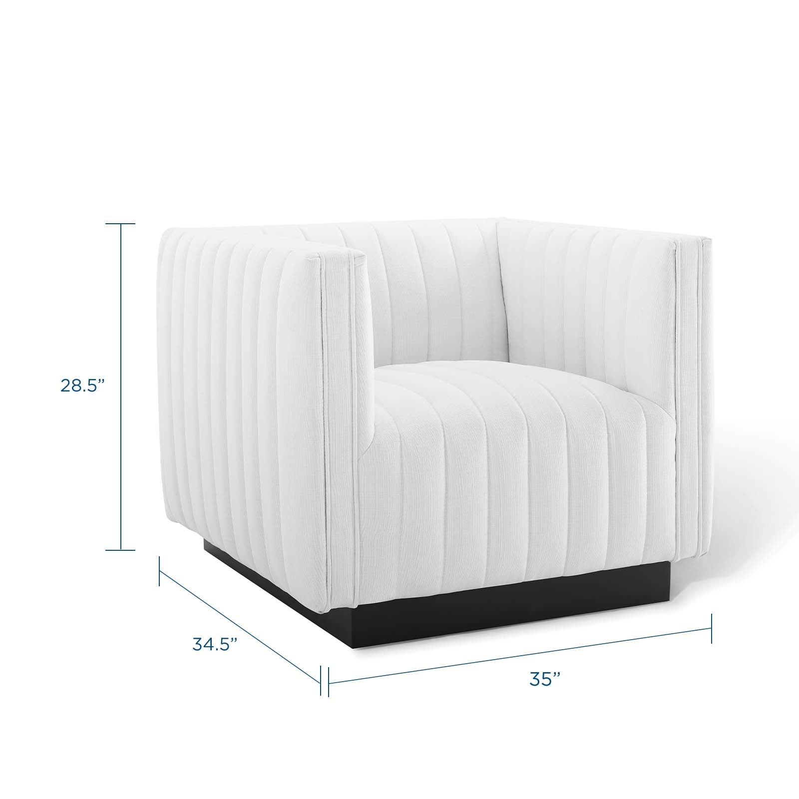 Modway Living Room Sets - Conjure Tufted Armchair Upholstered Fabric ( Set of 2 ) White