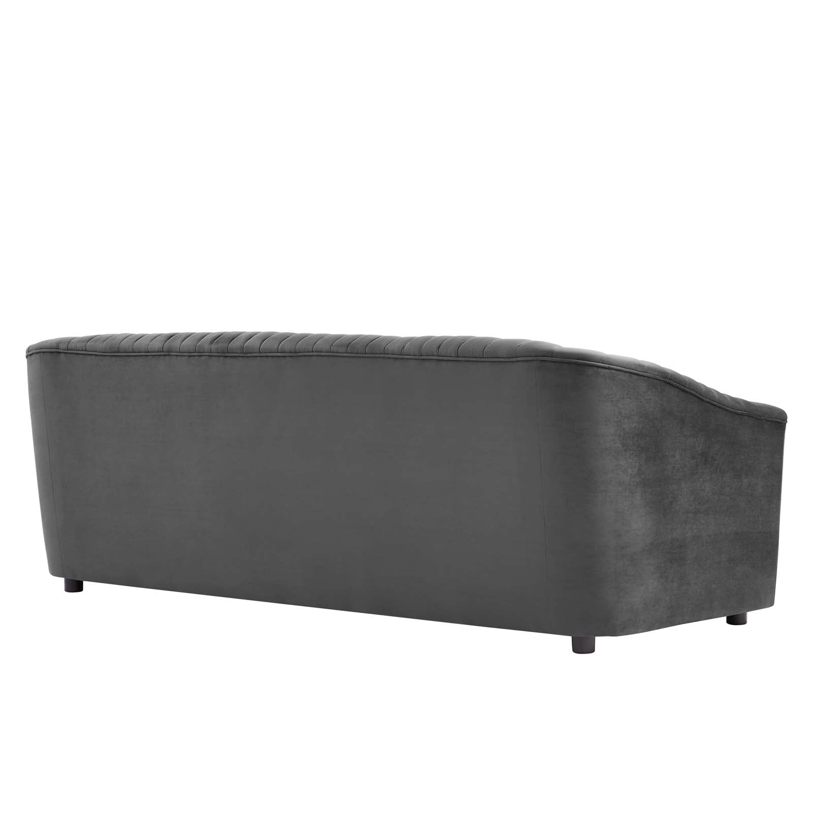 Modway Sofas & Couches - Announce Performance Velvet Channel Tufted Sofa Charcoal