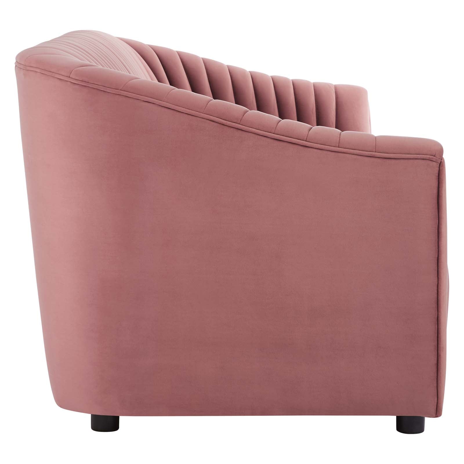Modway Sofas & Couches - Announce Performance Velvet Channel Tufted Sofa Dusty Rose