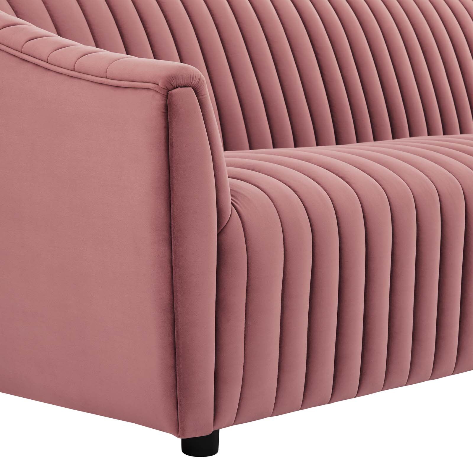 Modway Sofas & Couches - Announce Performance Velvet Channel Tufted Sofa Dusty Rose