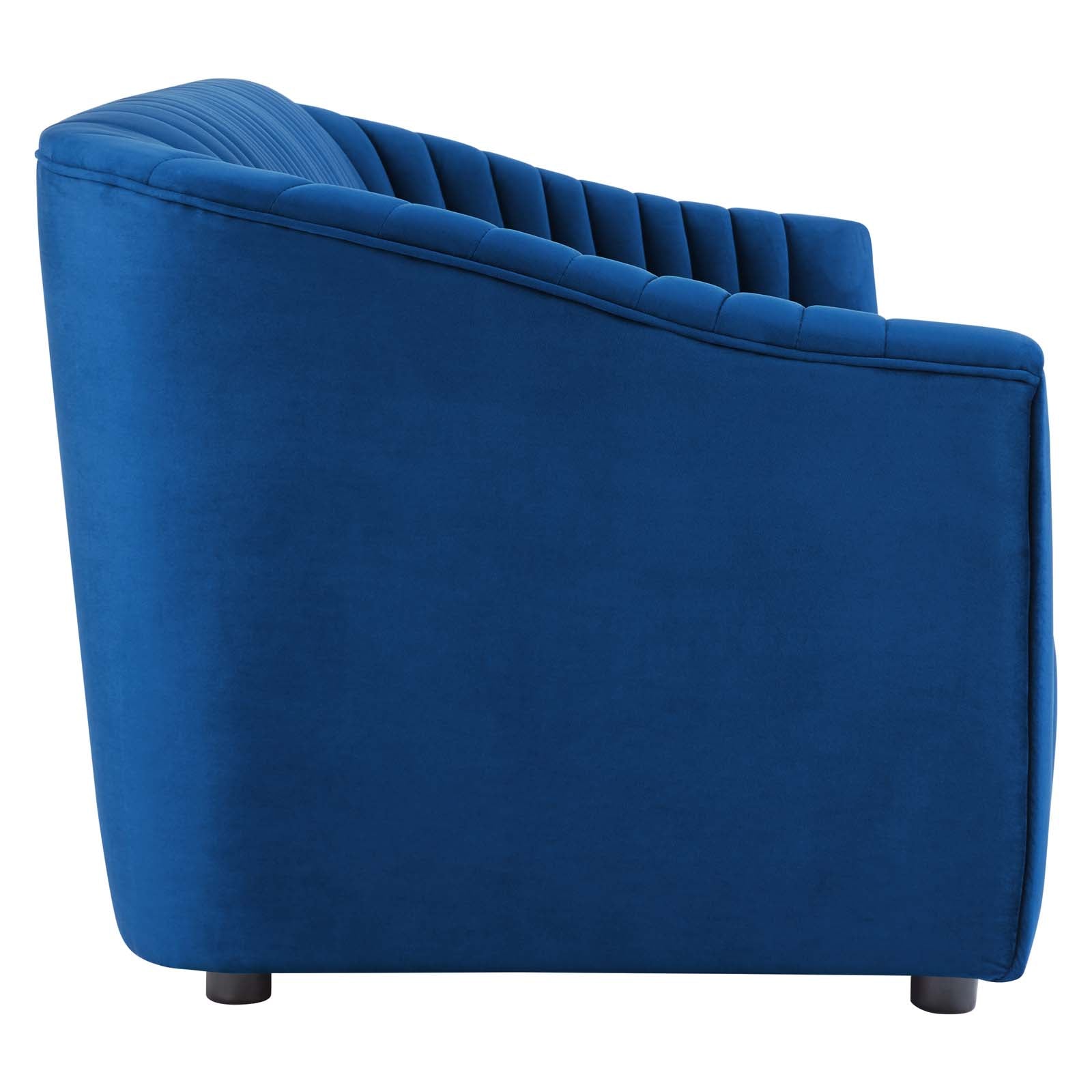 Modway Sofas & Couches - Announce Performance Velvet Channel Tufted Sofa Navy