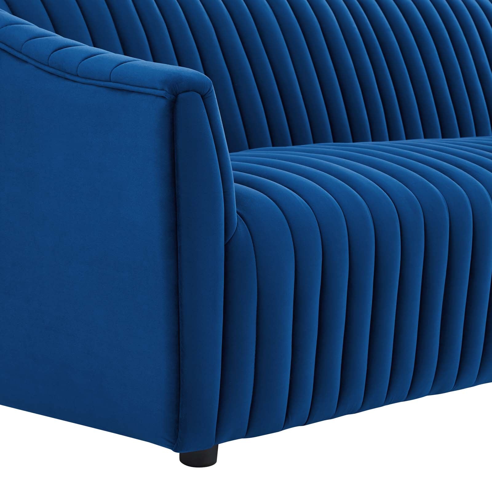 Modway Sofas & Couches - Announce Performance Velvet Channel Tufted Sofa Navy