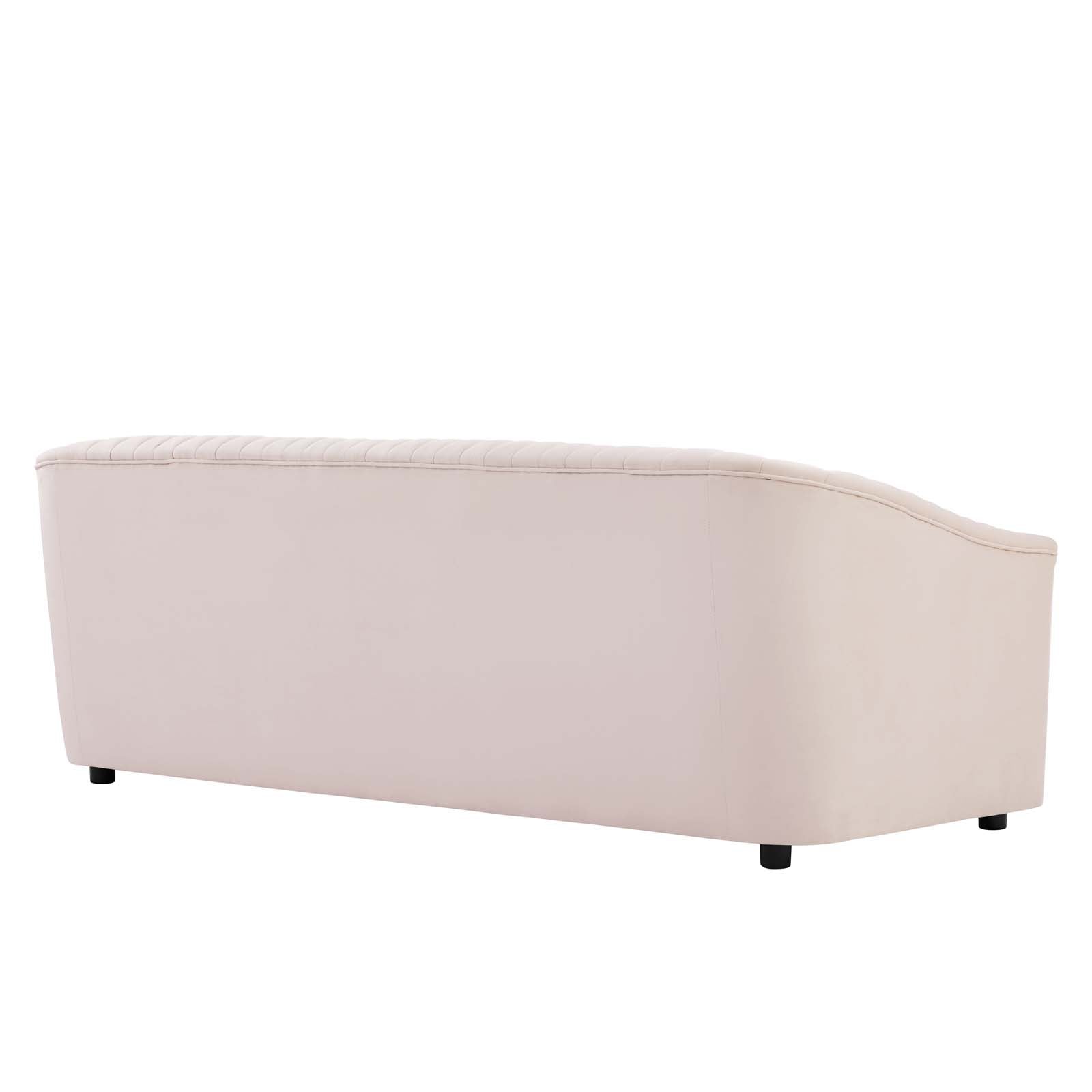 Modway Sofas & Couches - Announce Performance Velvet Channel Tufted Sofa Pink