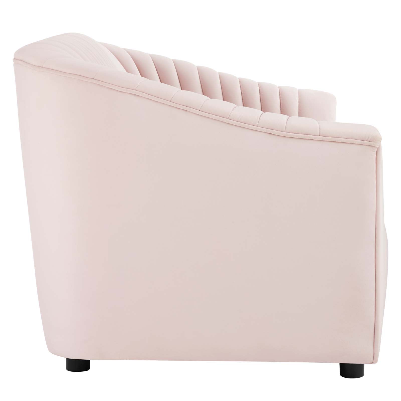 Modway Loveseats - Announce Performance Velvet Channel Tufted Loveseat Pink