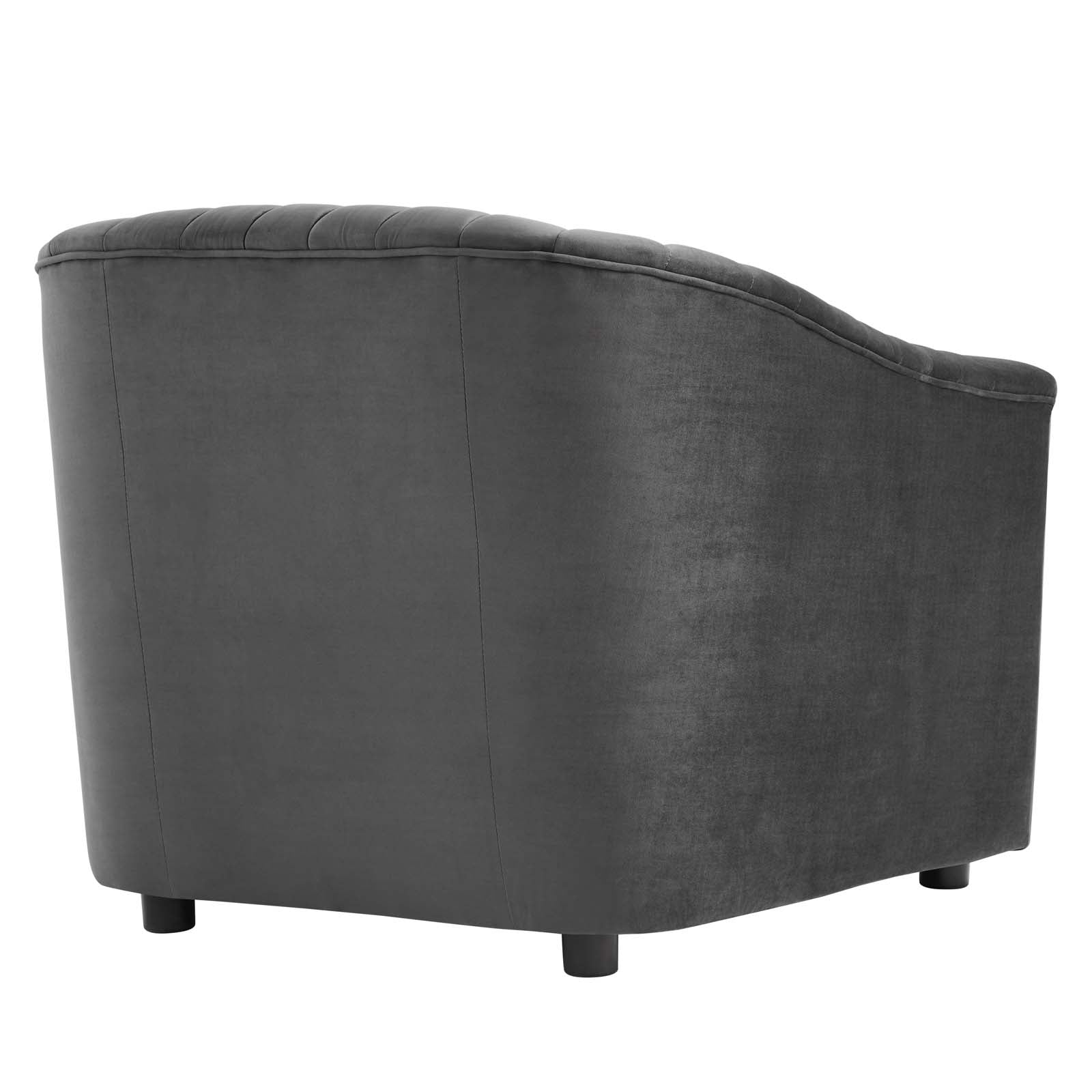 Modway Accent Chairs - Announce Performance Velvet Channel Tufted Armchair Charcoal
