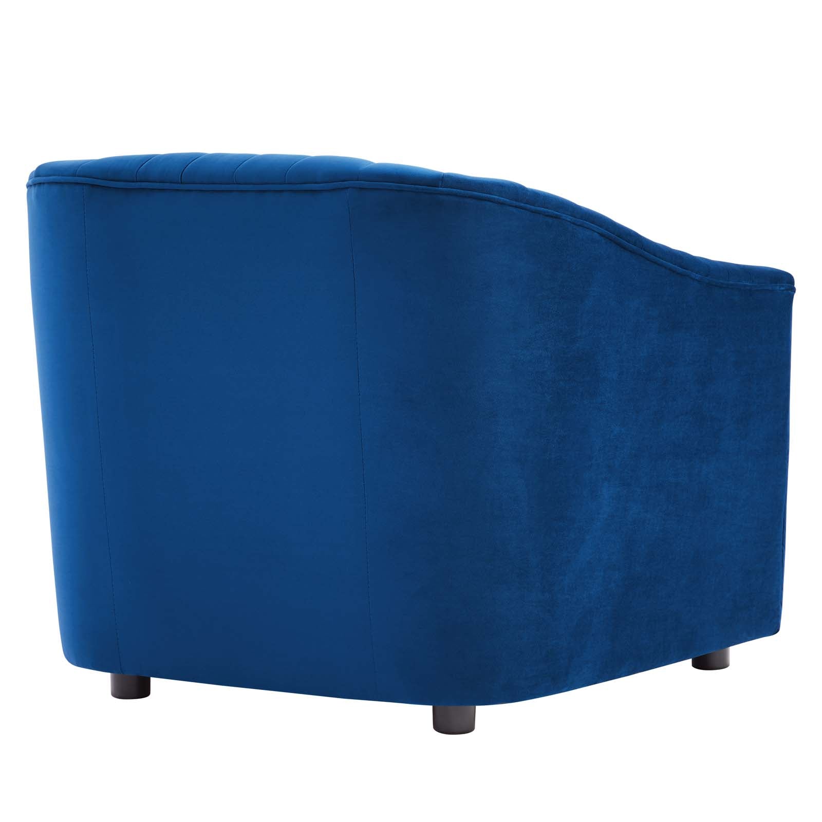 Modway Accent Chairs - Announce Performance Velvet Channel Tufted Armchair Navy