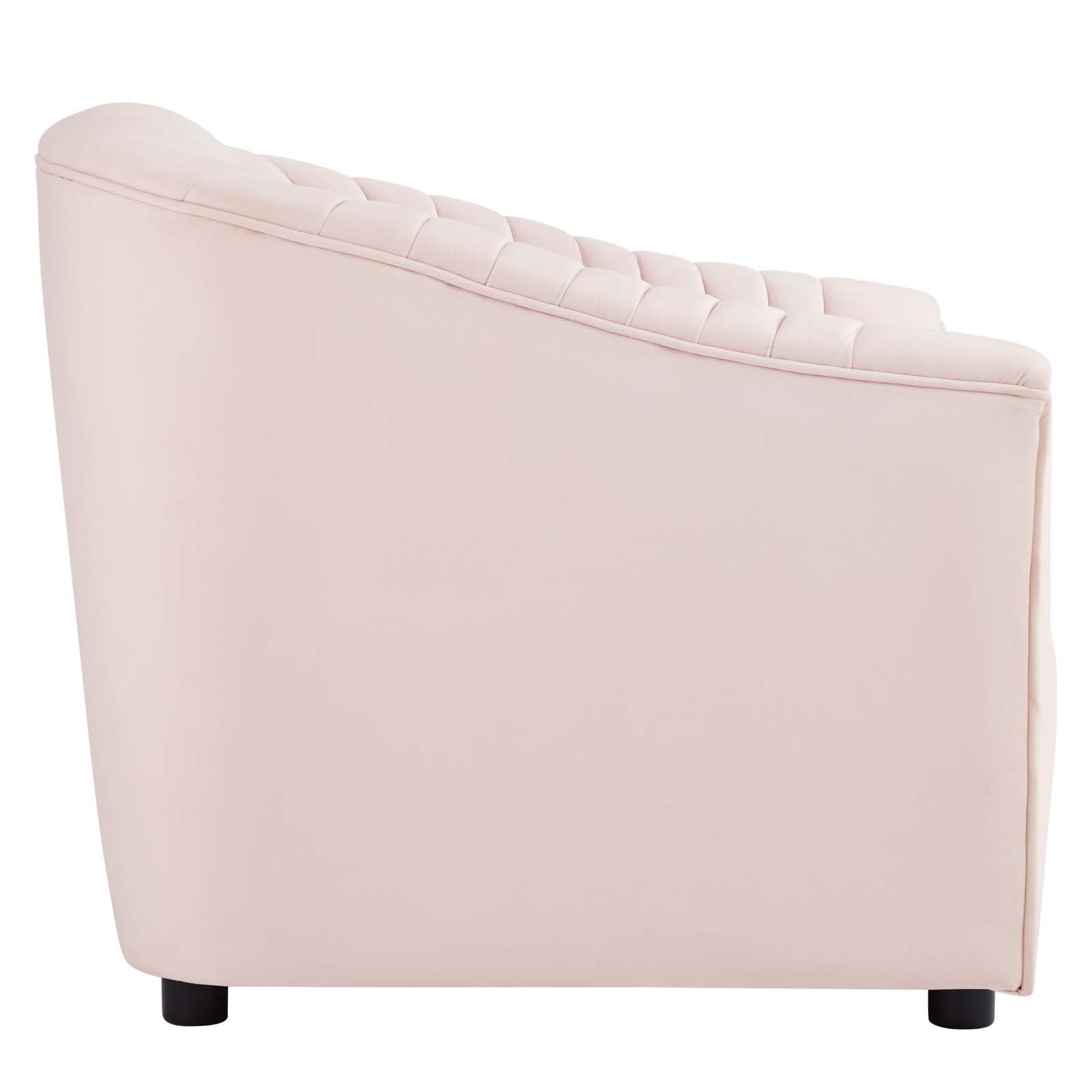 Modway Accent Chairs - Announce Performance Velvet Channel Tufted Armchair Pink