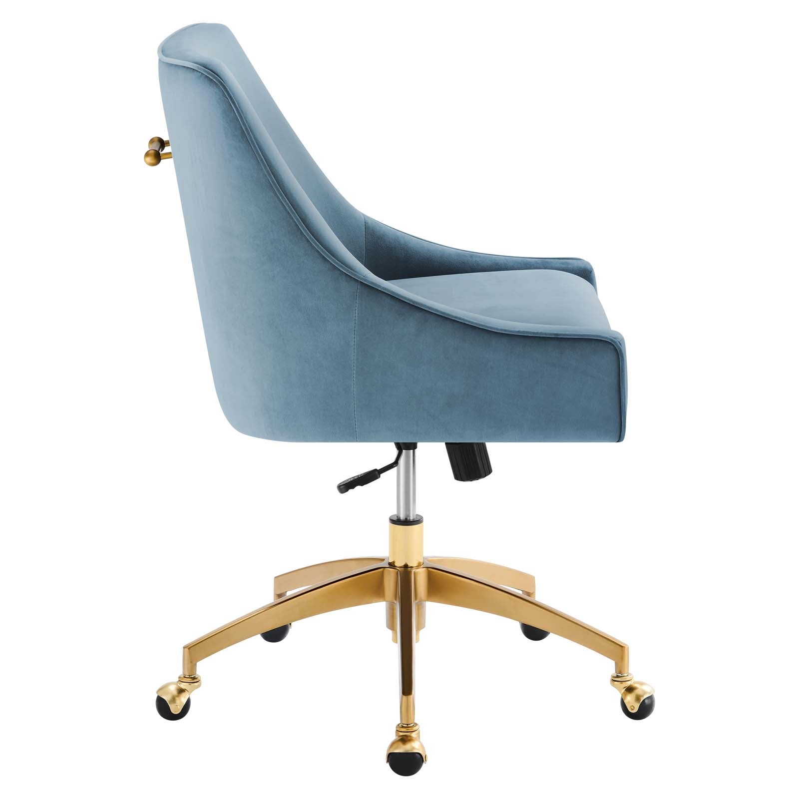 Modway Task Chairs - Discern Performance Velvet Office Chair Light Blue