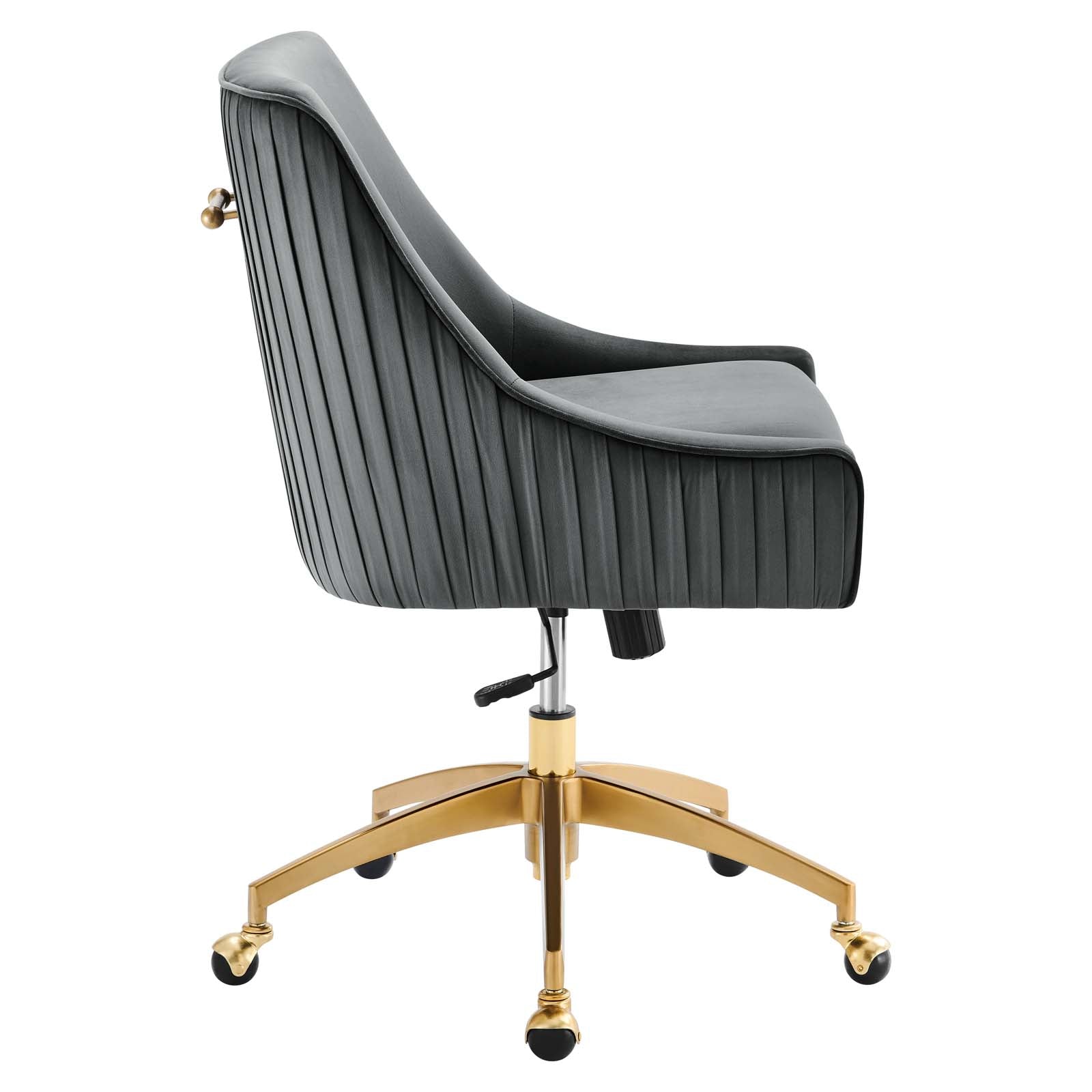 Modway Dining Chairs - Discern Performance Velvet Office Chair Gray 38"H