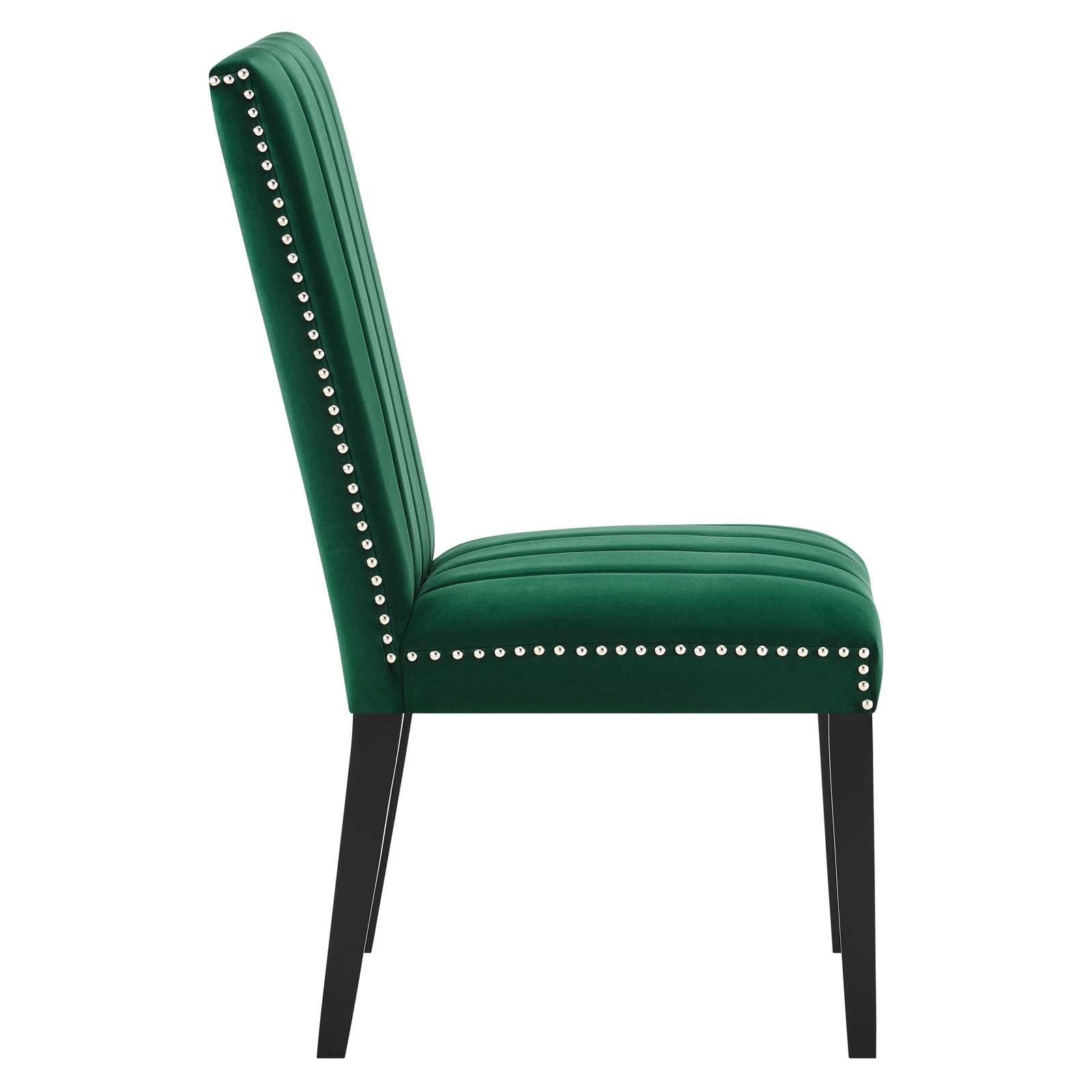 Modway Dining Chairs - Catalyst Performance Velvet Dining Side Chairs Set Of 2 Green