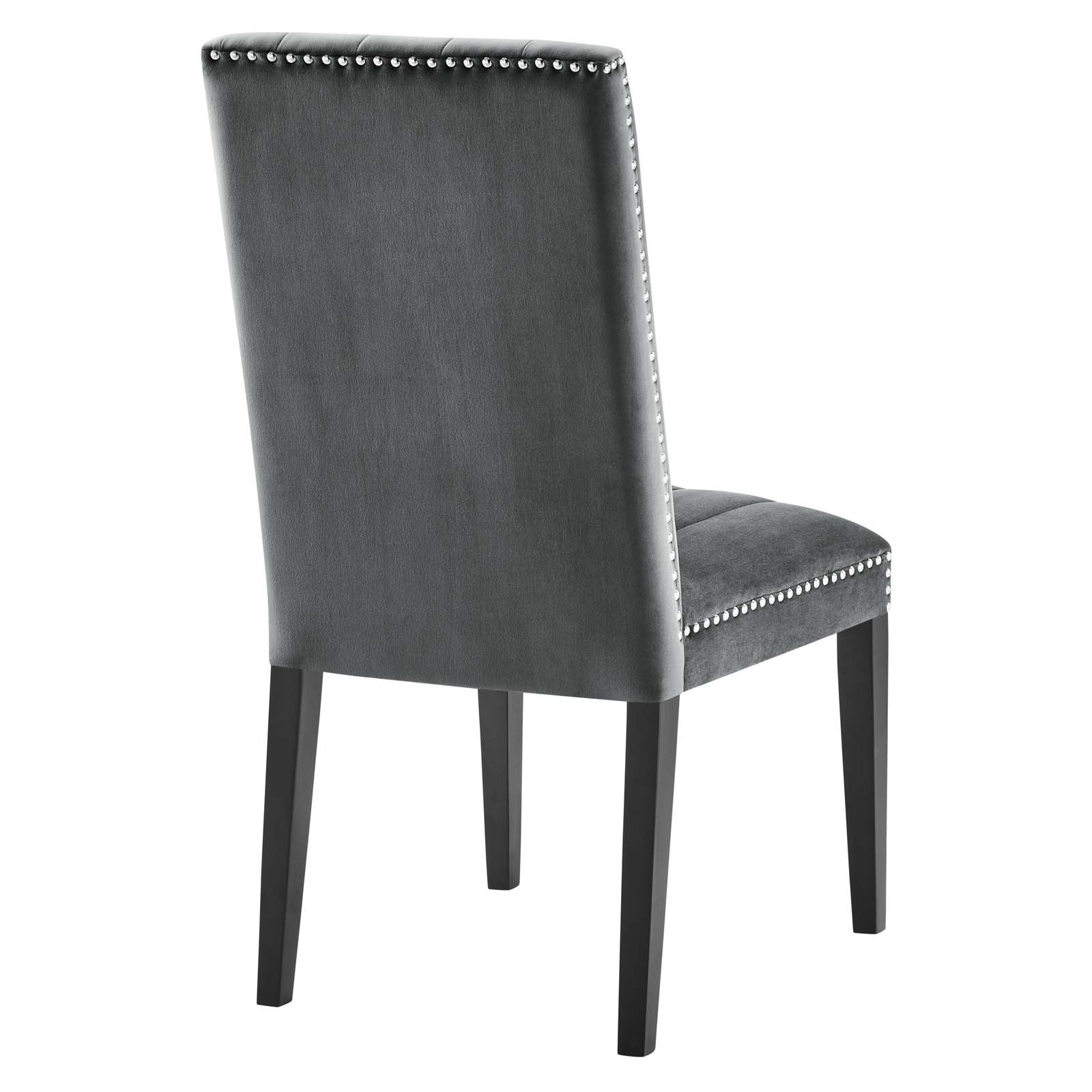 Modway Dining Chairs - Catalyst Performance Velvet Dining Side Chairs Set Of 2 Gray