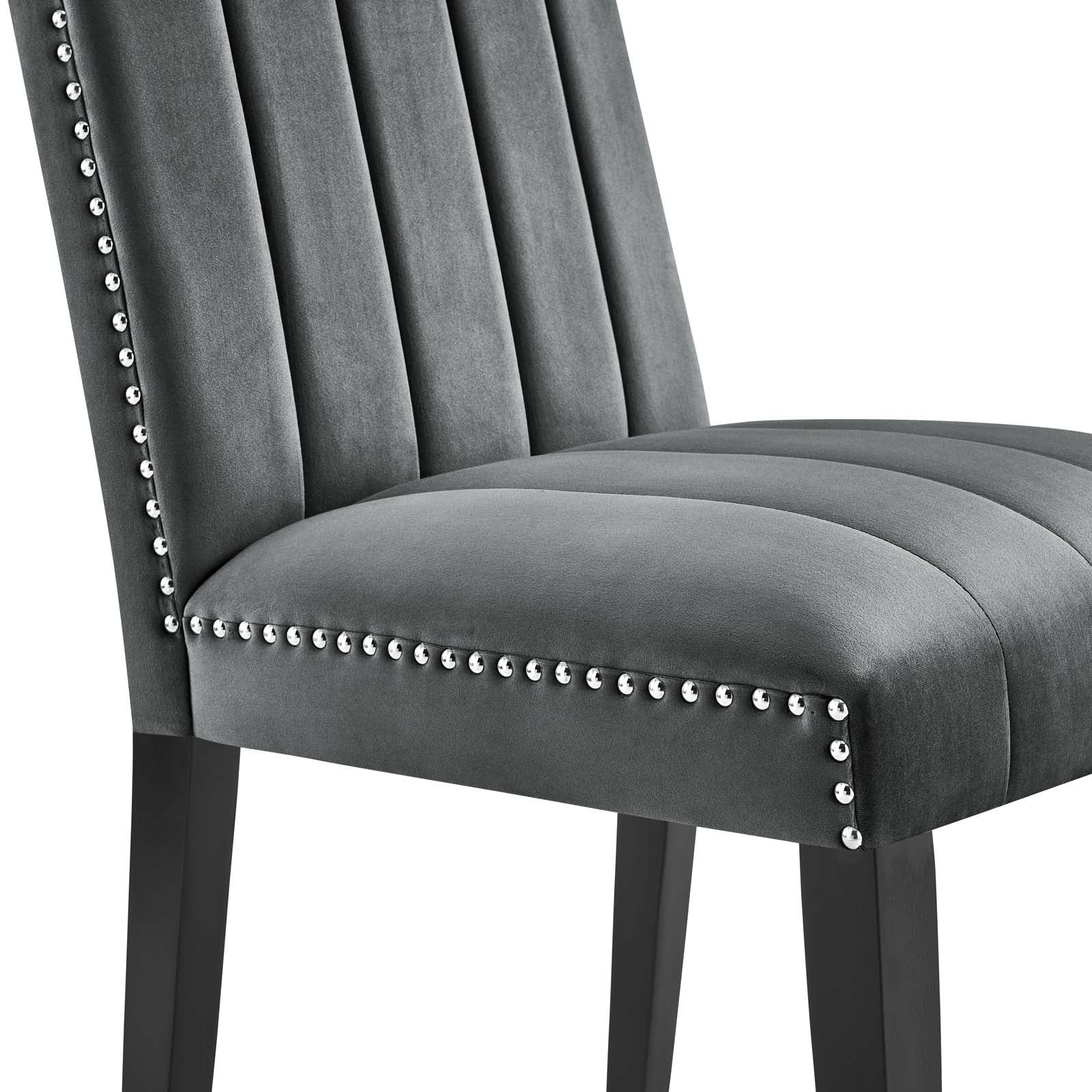 Modway Dining Chairs - Catalyst Performance Velvet Dining Side Chairs Set Of 2 Gray