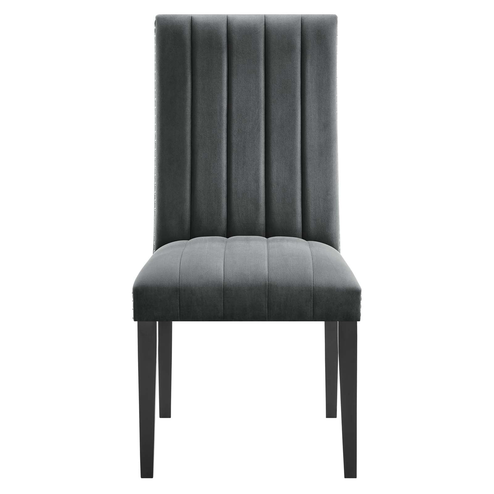 Modway Dining Chairs - Catalyst Performance Velvet Dining Side Chairs Set Of 2 Gray