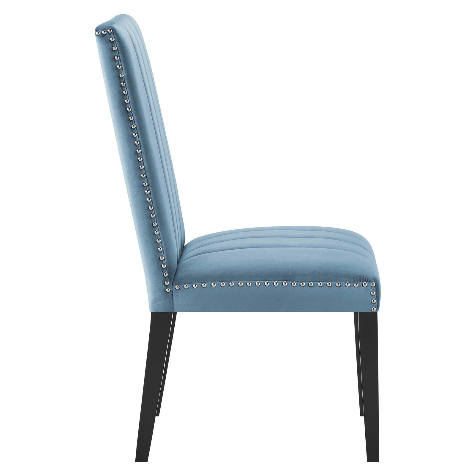 Modway Dining Chairs - Catalyst Performance Velvet Dining Side Chairs Set Of 2 Light Blue