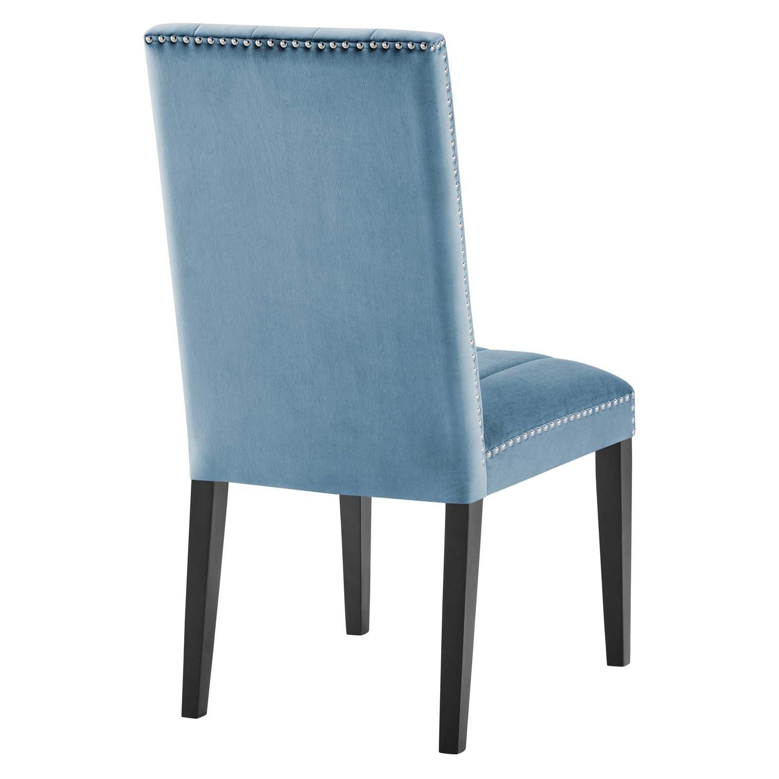 Modway Dining Chairs - Catalyst Performance Velvet Dining Side Chairs Set Of 2 Light Blue
