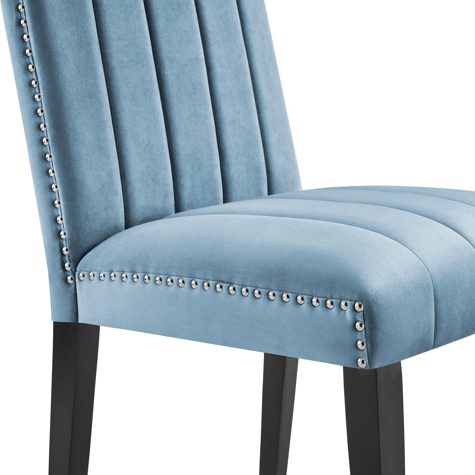 Modway Dining Chairs - Catalyst Performance Velvet Dining Side Chairs Set Of 2 Light Blue