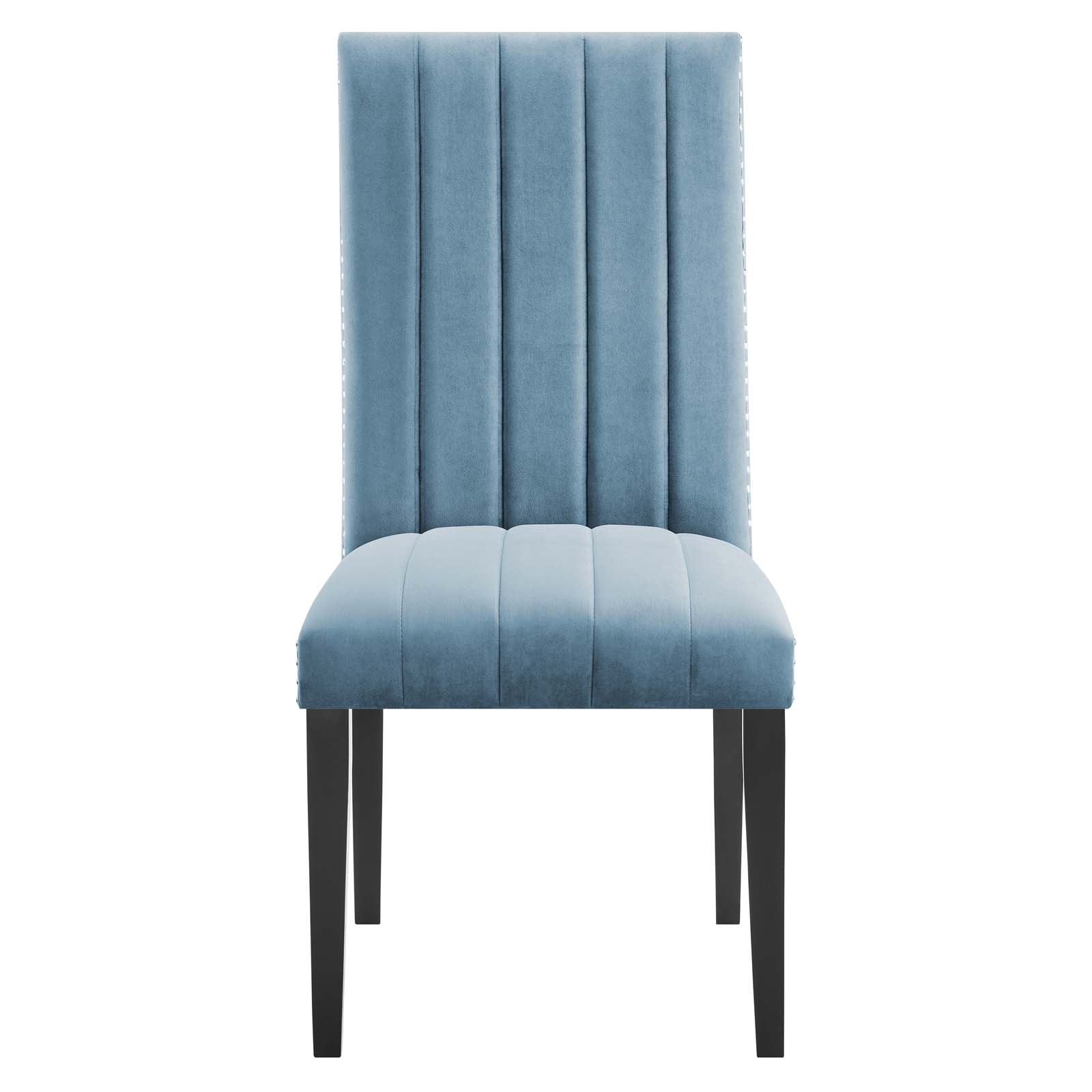 Modway Dining Chairs - Catalyst Performance Velvet Dining Side Chairs Set Of 2 Light Blue