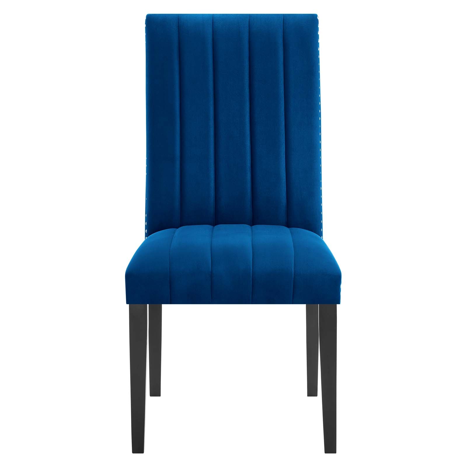 Modway Dining Chairs - Catalyst Performance Velvet Dining Side Chairs Set Of 2 Navy