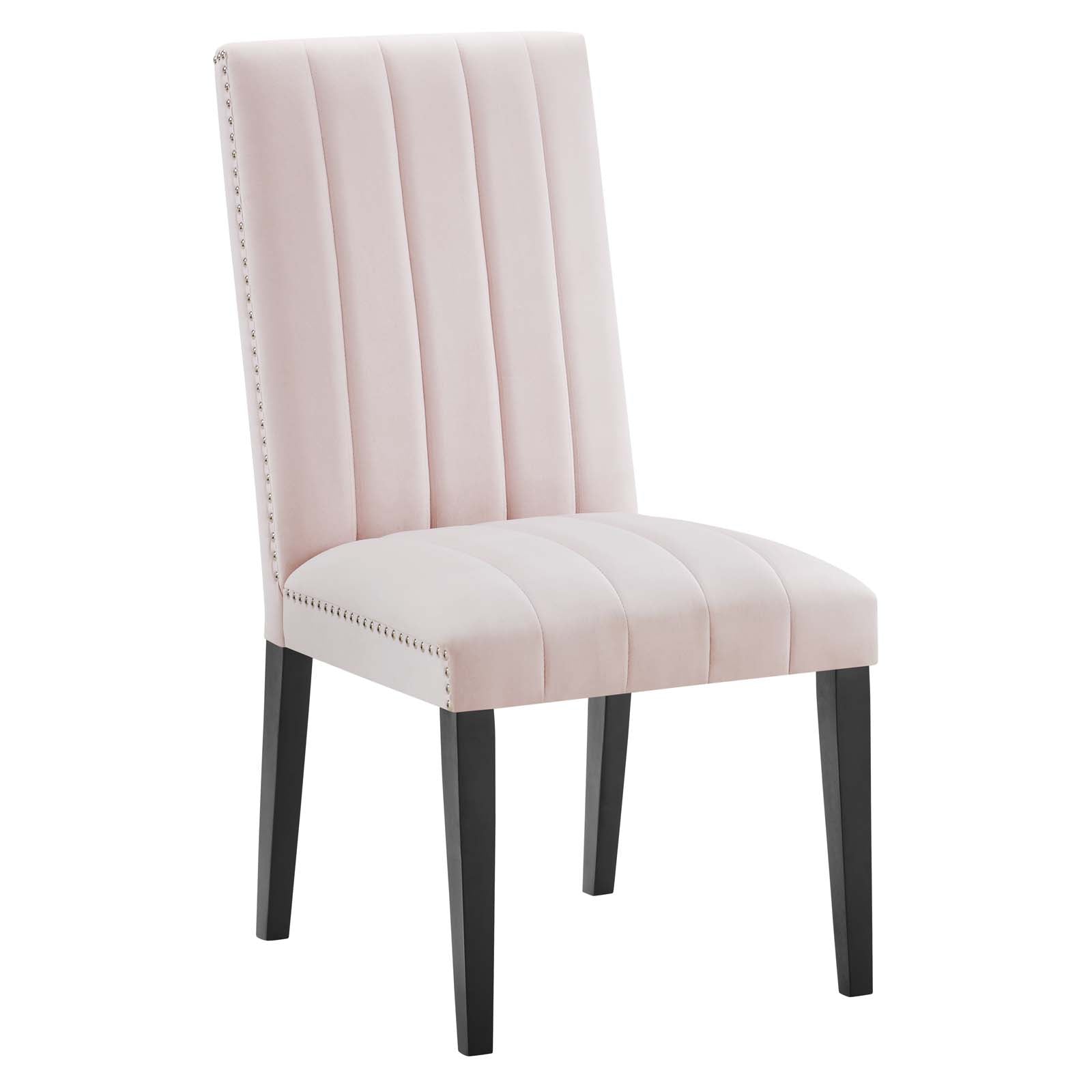 Modway Dining Chairs - Catalyst Performance Velvet Dining Side Chairs Set Of 2 Pink