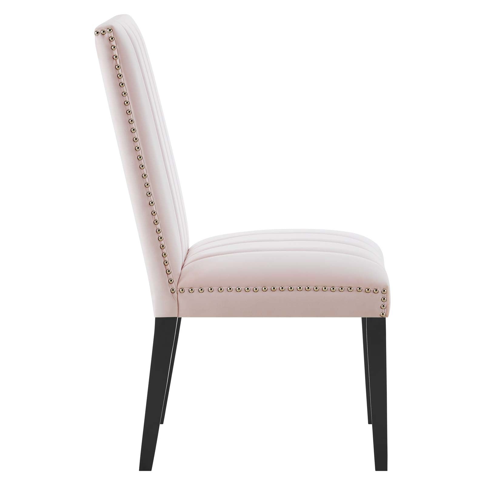 Modway Dining Chairs - Catalyst Performance Velvet Dining Side Chairs Set Of 2 Pink