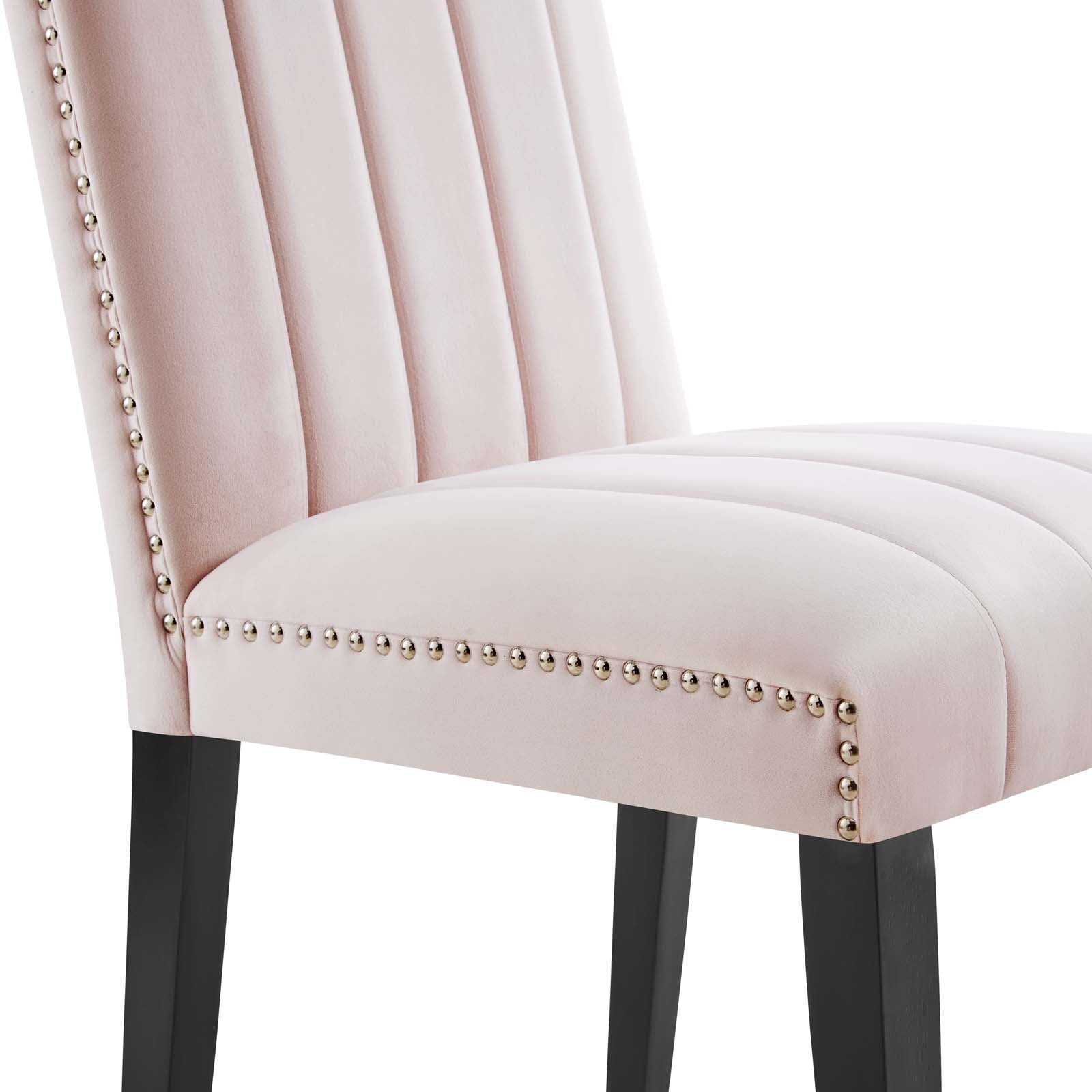 Modway Dining Chairs - Catalyst Performance Velvet Dining Side Chairs Set Of 2 Pink