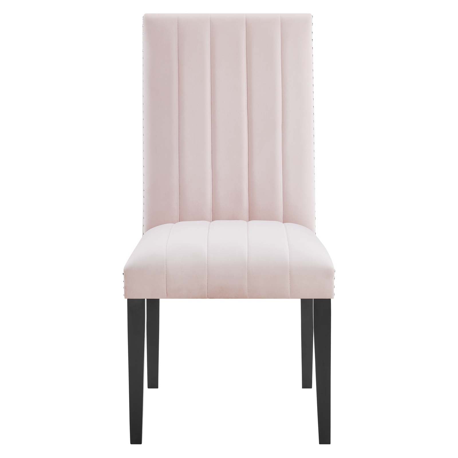 Modway Dining Chairs - Catalyst Performance Velvet Dining Side Chairs Set Of 2 Pink