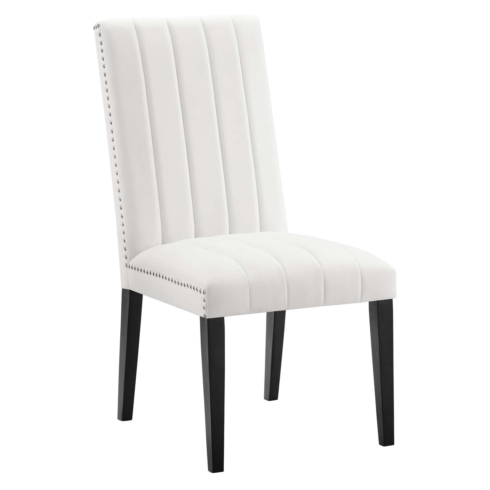 Modway Dining Chairs - Catalyst Performance Velvet Dining Side Chairs Set Of 2 White
