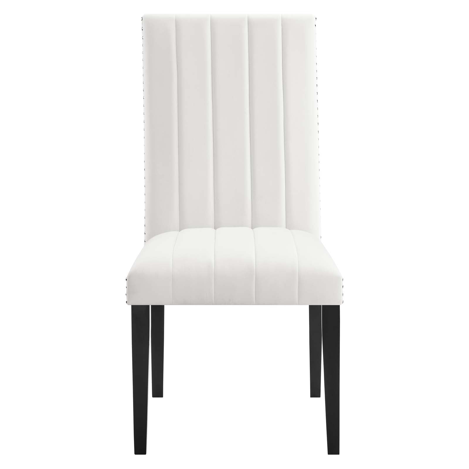 Modway Dining Chairs - Catalyst Performance Velvet Dining Side Chairs Set Of 2 White