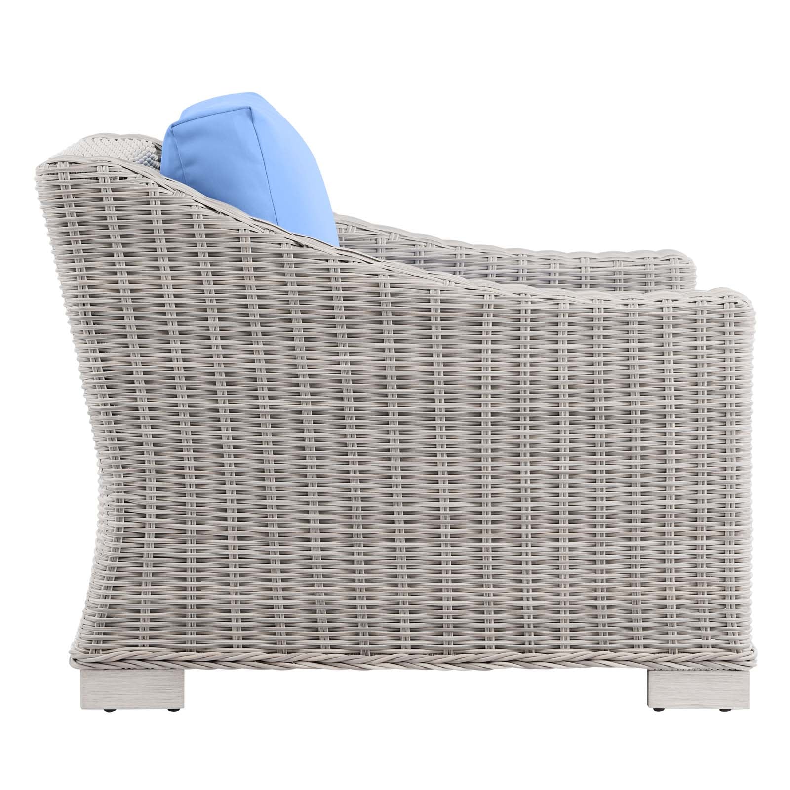 Modway Outdoor Conversation Sets - Conway 4 Piece Outdoor Patio Wicker Rattan Furniture Set Gray 150"